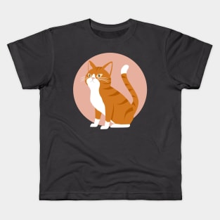 orange cat lover sunny cartoon vector pet Kids T-Shirt